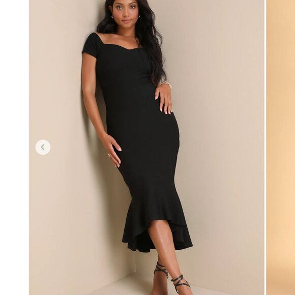 Black Midi Dress - Picture 2 of 3